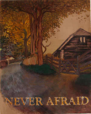 'never afraid 2 - cursed movie part 1' acrylic glitter on wallpaper 2008 sarah sparkes