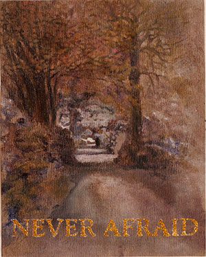 'never afraid 3 - cursed film part 2' acrylic glitter on wallpaper 2008 sarah sparkes